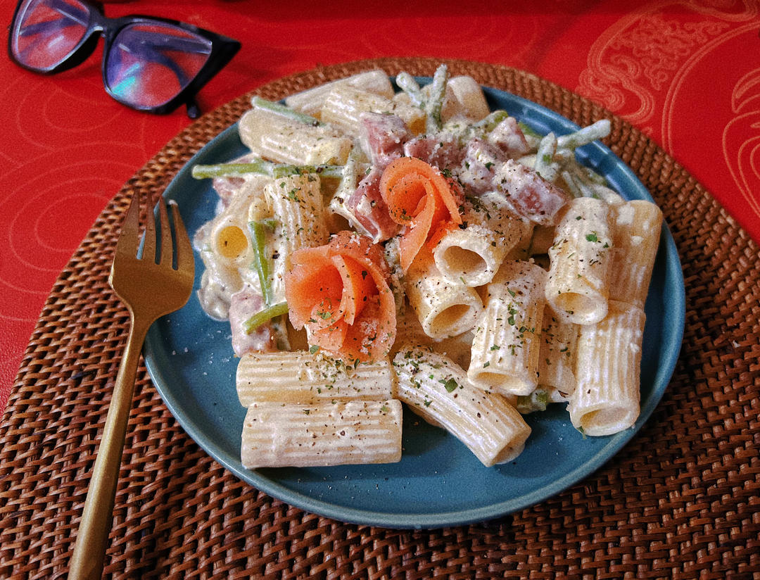 奶油蘑菇培根意大利面