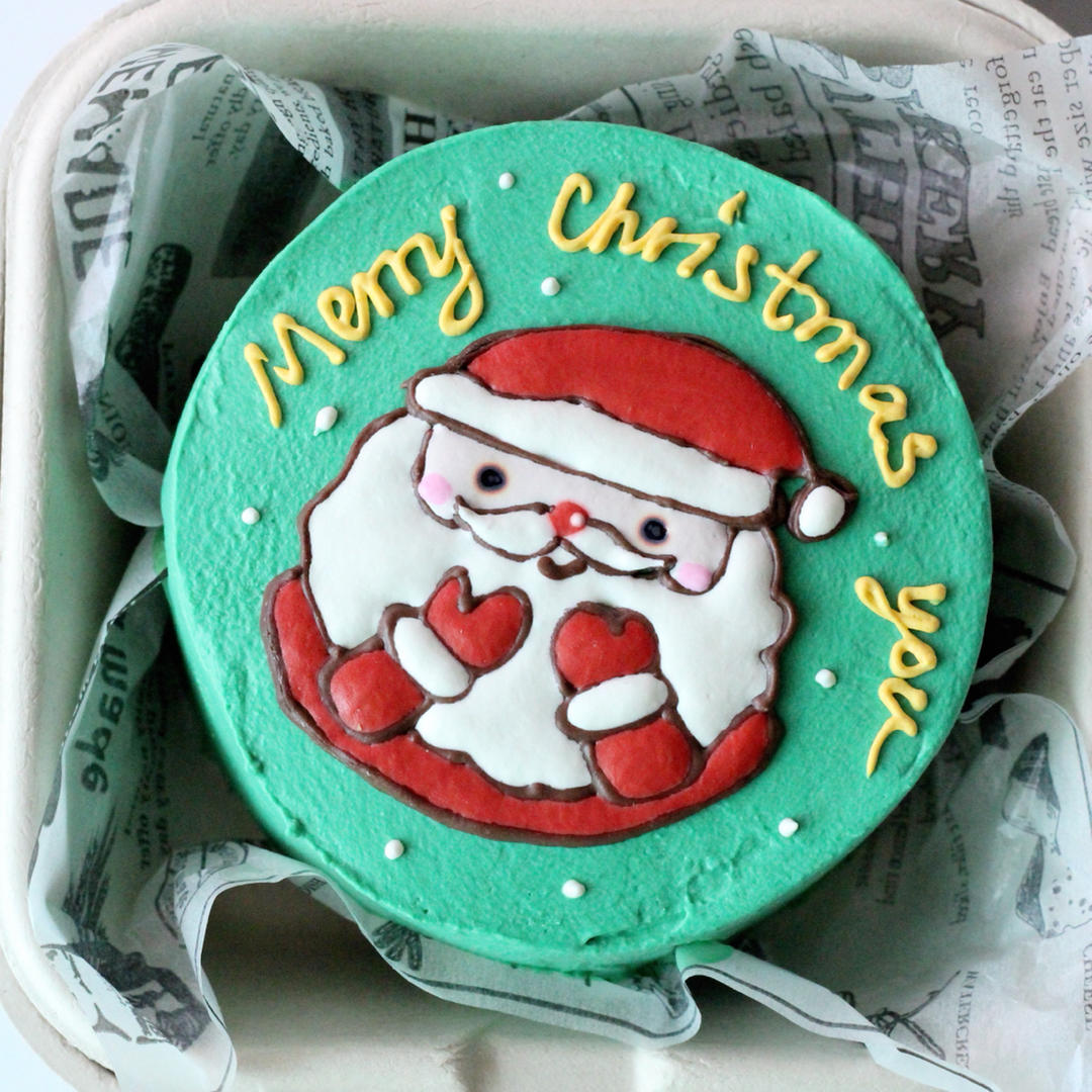 芝士手绘蛋糕/圣诞蛋糕（正转印）