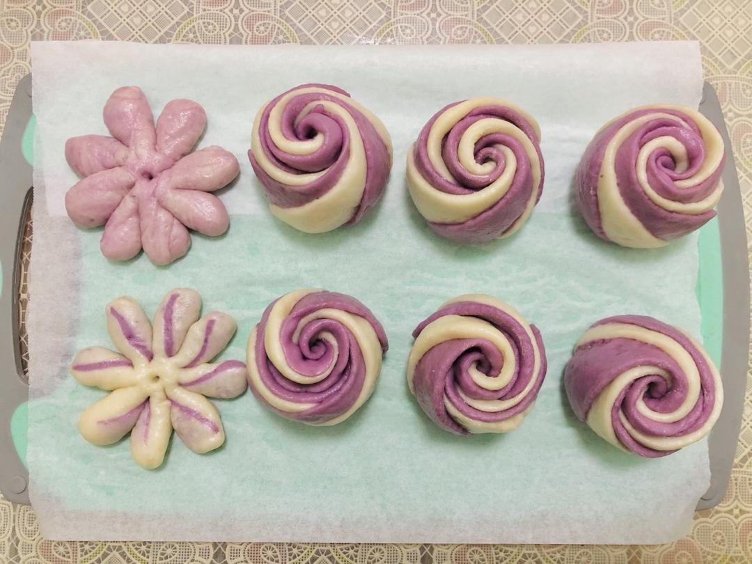 紫薯玫瑰花馒头