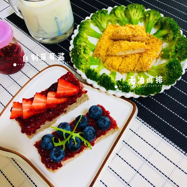 无油烤鸡排（面包糠鸡胸肉）