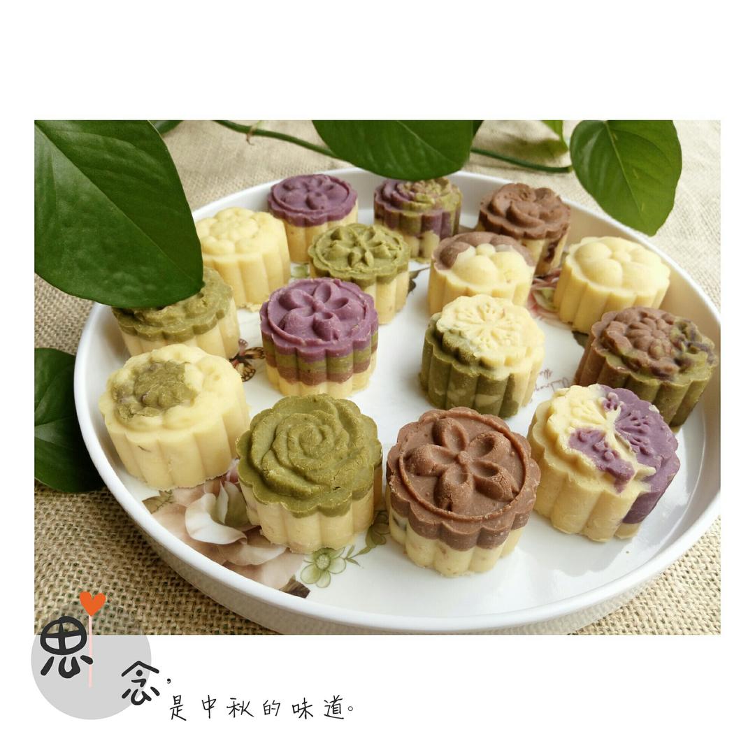 彩虹绿豆月饼（低油低糖无色素版）