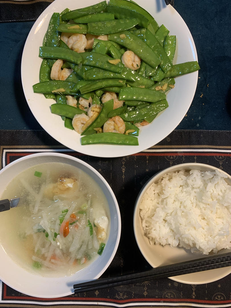 荷兰豆炒虾仁