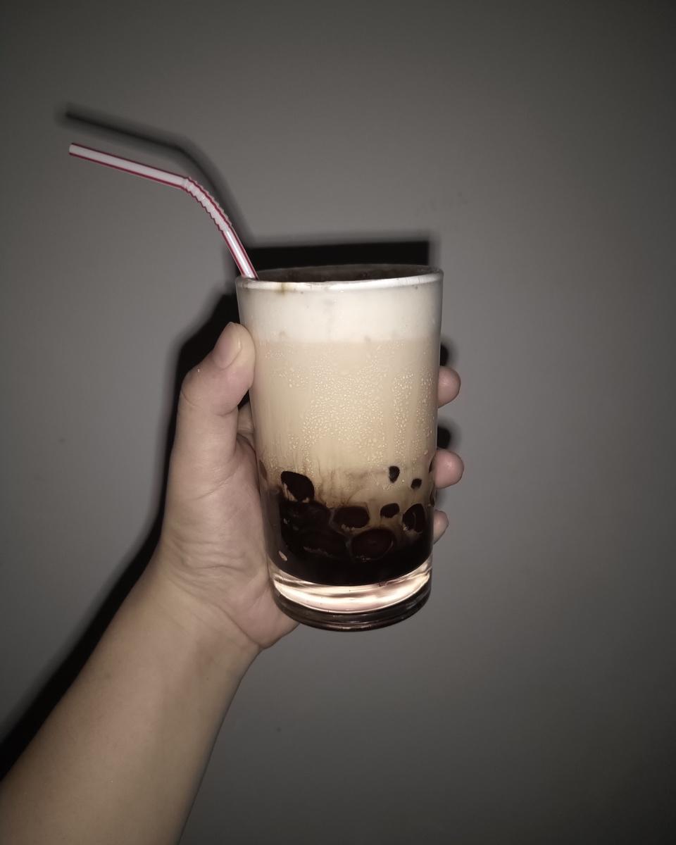 脏脏的海盐奶盖珍珠奶茶（自制珍珠）