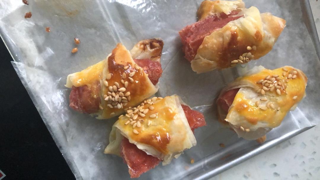 【超简单】手抓饼包肠仔
