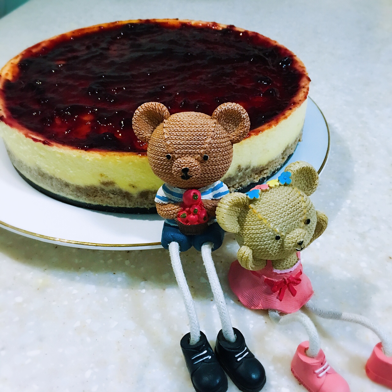 《Tinrry下午茶》教你做烤蓝莓重芝士蛋糕（6寸配方）