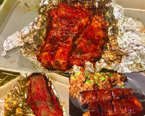 🍯美式烤排骨🍖BBQ Ribs黑蜜糖烧烤酱低温慢烤猪肋排🐽（简单懒人快手）的做法 步骤11