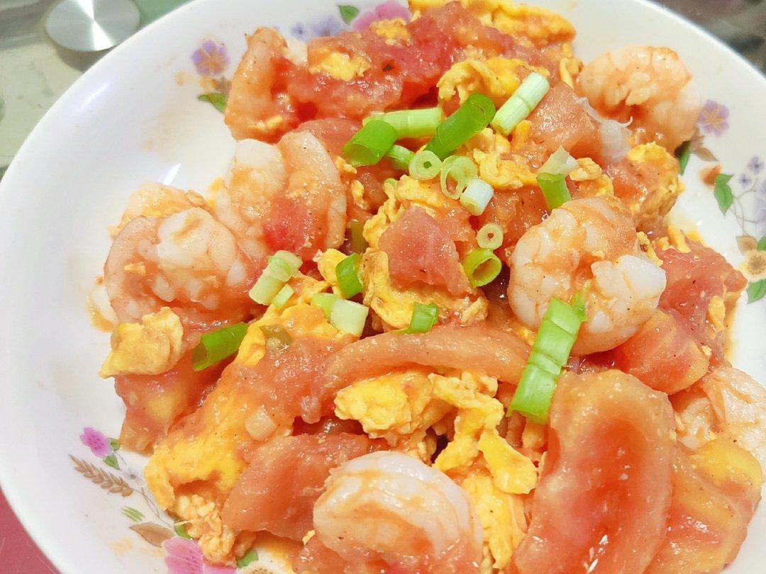 蕃茄鸡蛋炒虾仁
