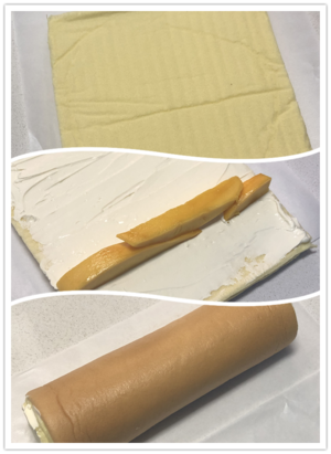 芒果乳酪蛋糕卷的做法 步骤8