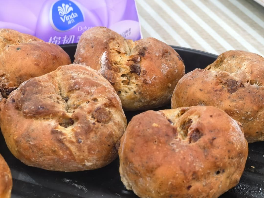 ♨️空气炸锅全麦红枣面包球