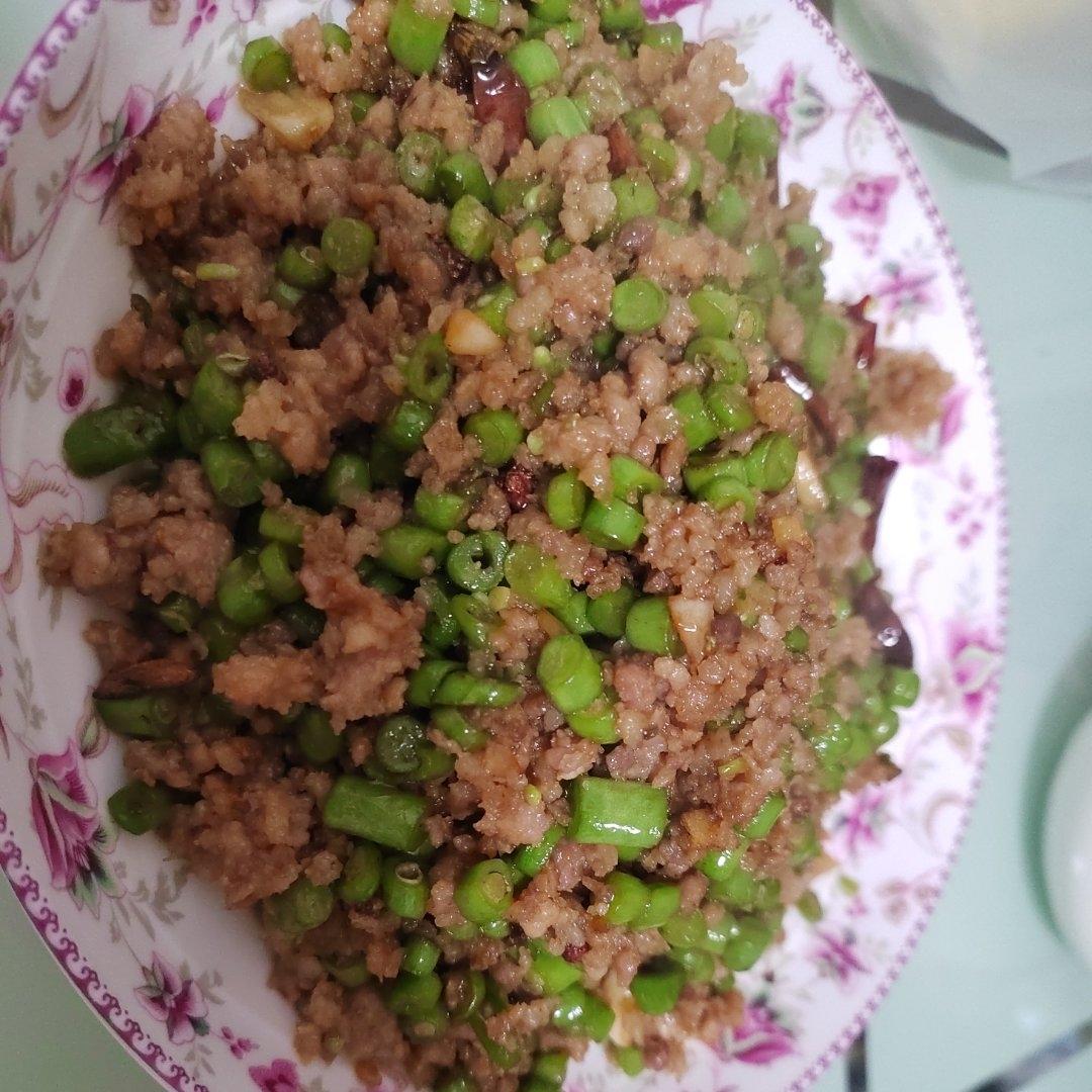 肉沫豆角下饭菜
