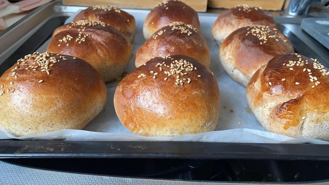 最好吃的🍔全麦汉堡坯（直接法，一发）