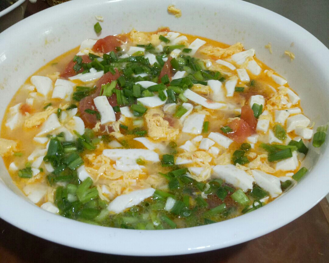 番茄豆腐蛋汤的做法