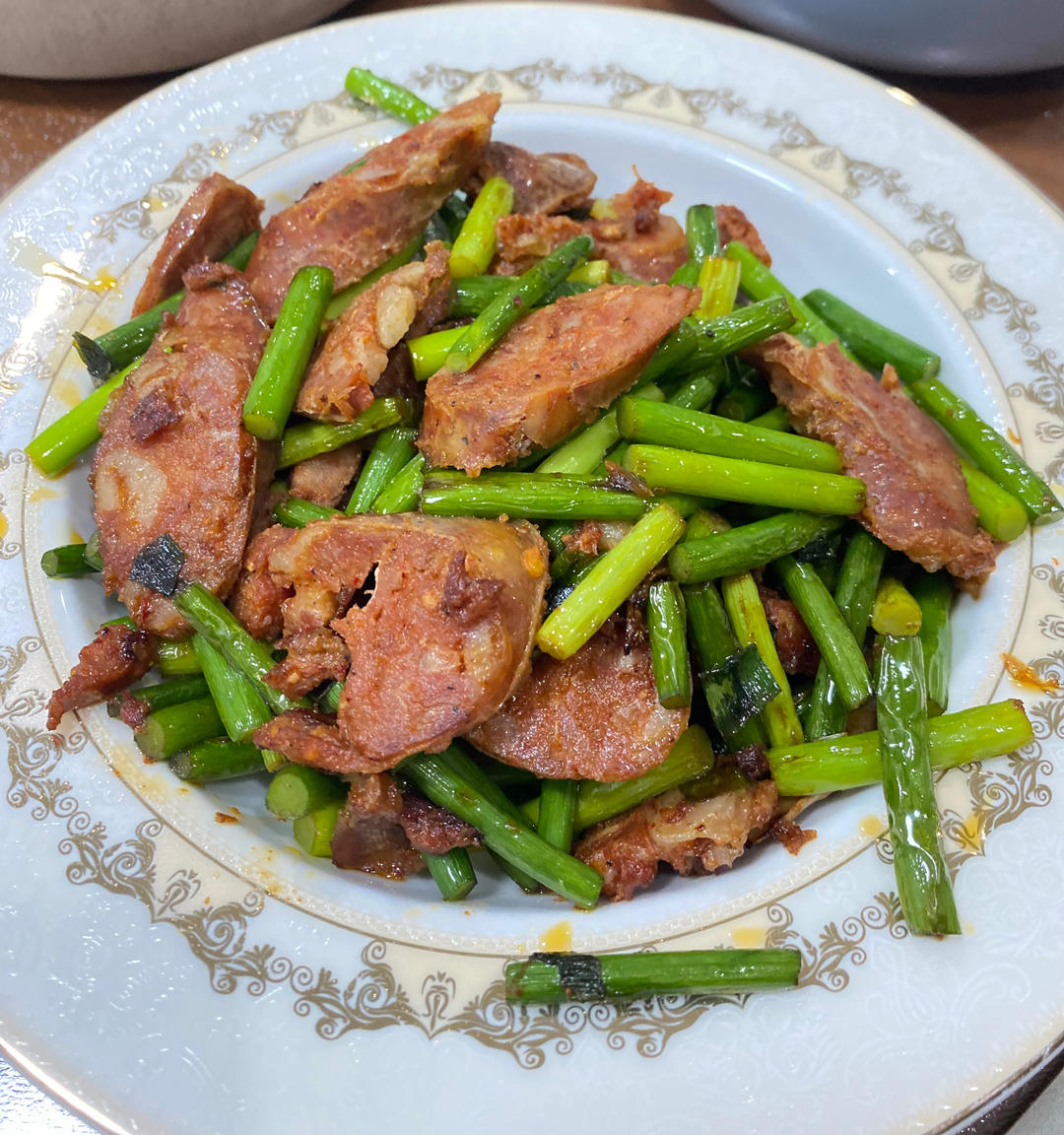 蒜苔炒腊肠