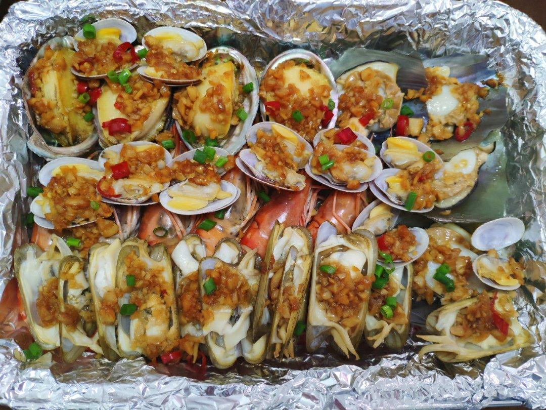 蒜香吮指海鲜大咖——松下NU-JK200W大蒸烤箱食谱