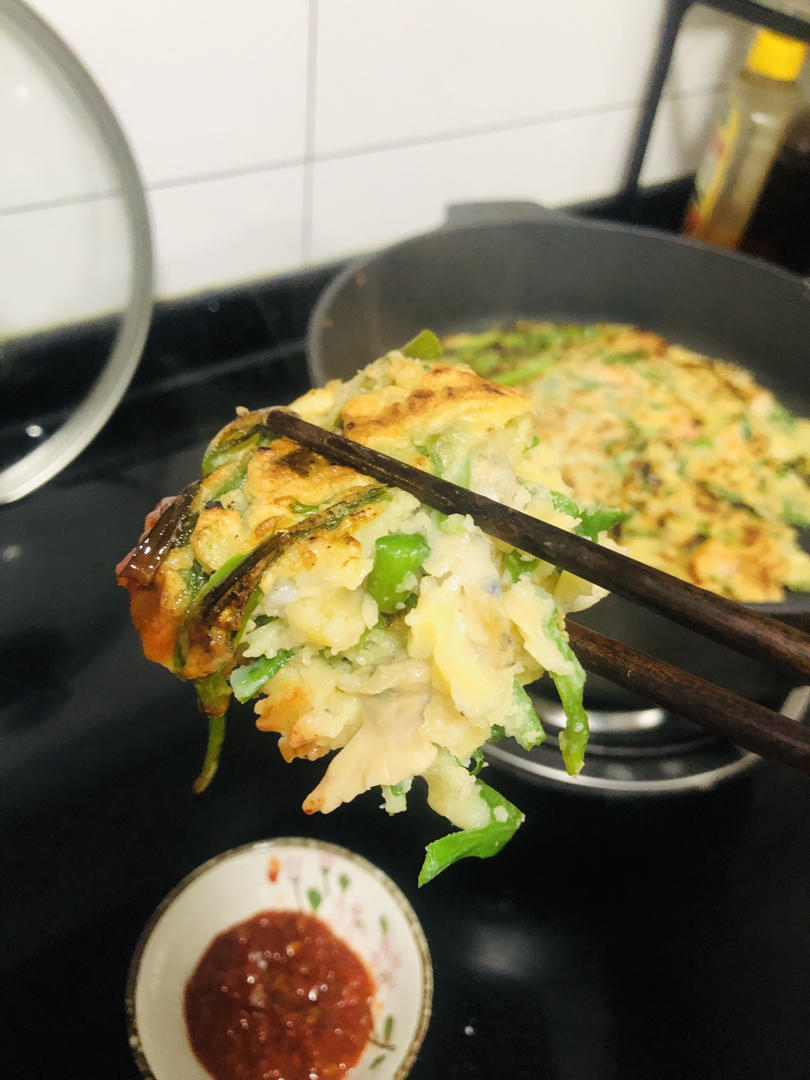 可甜可盐的韩式海鲜葱饼
