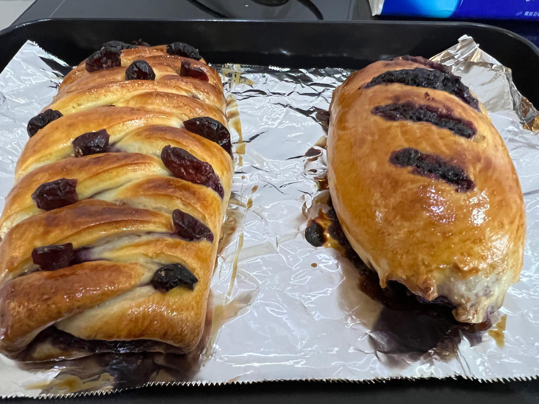 【轻松编辫子】蓝莓黄桃果酱辫子面包