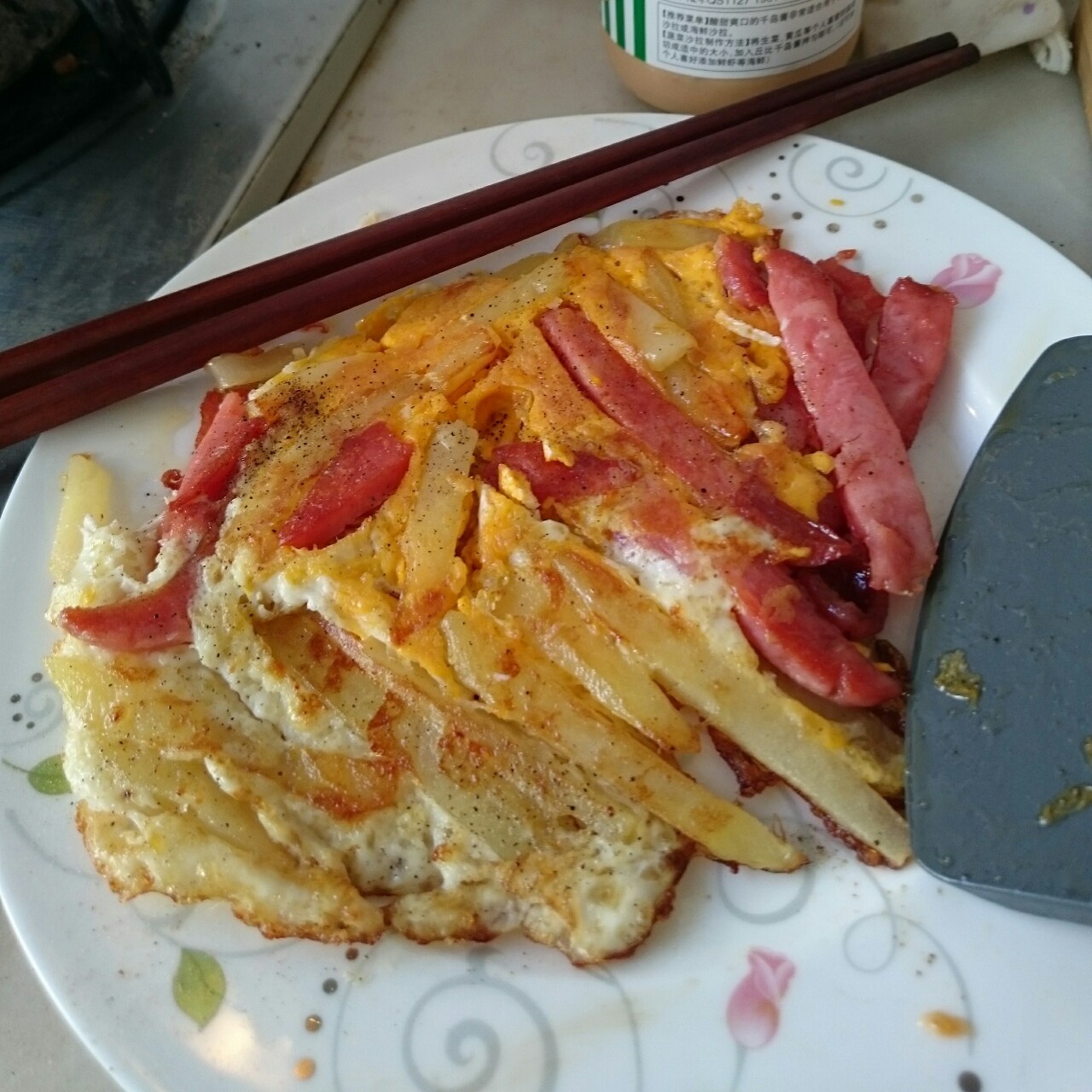 快手早餐—马铃薯火腿蛋