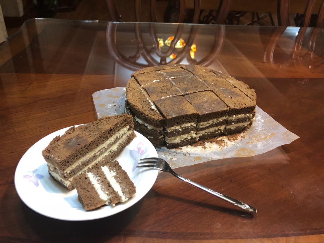 特浓摩卡夹层蛋糕•奶油奶酪霜（超详细步骤）