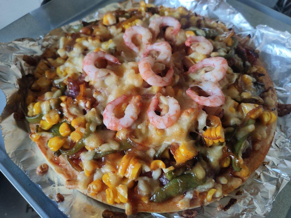 鲜虾培根披萨🍕