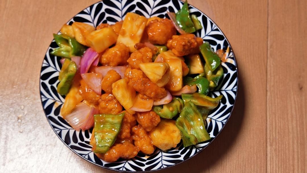 简单快手改良版～菠萝咕咾肉（用鸡米花）