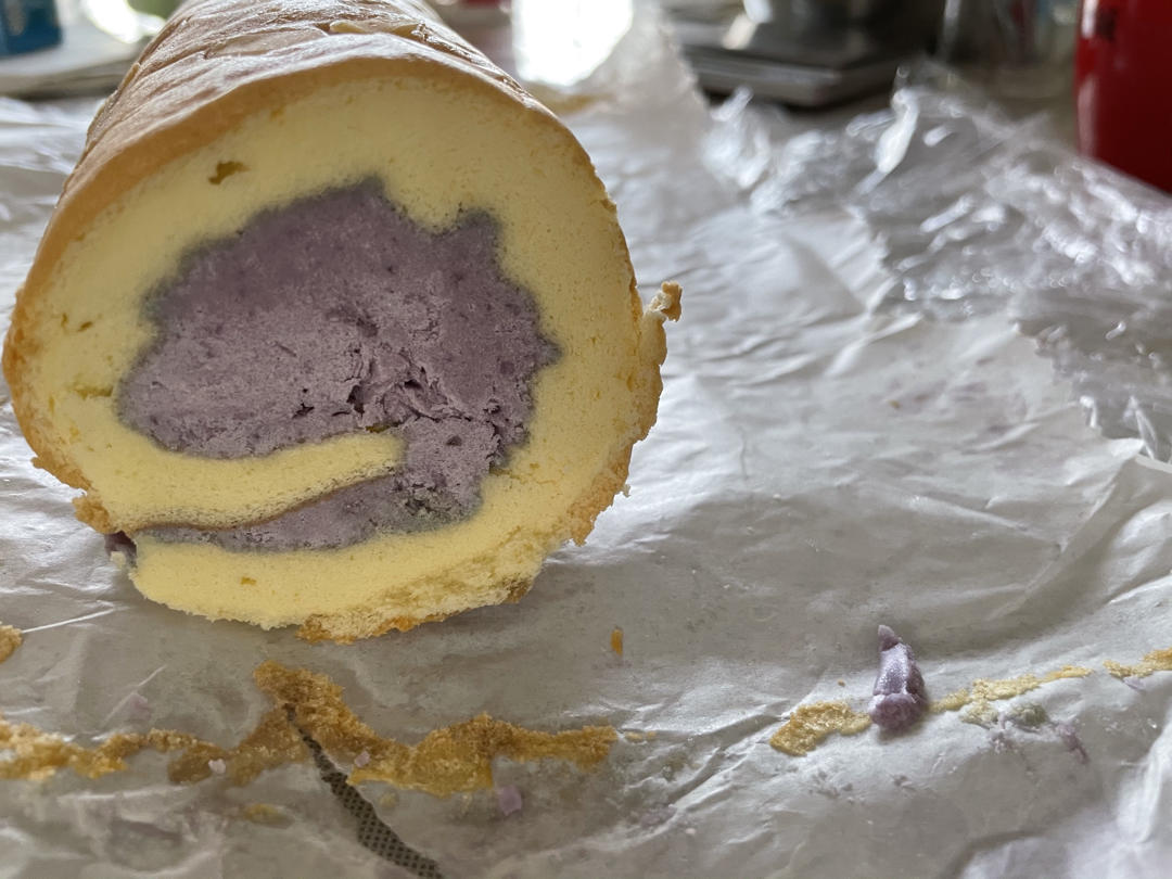 仪式感满满的宅妻版【奶味芋泥紫薯蛋糕卷】