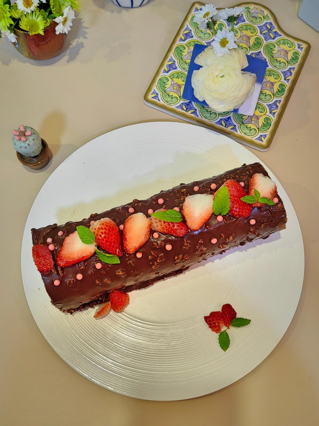 🍫梦龙蛋糕卷. 巧克力脆皮蛋糕卷 by pink-rabbit