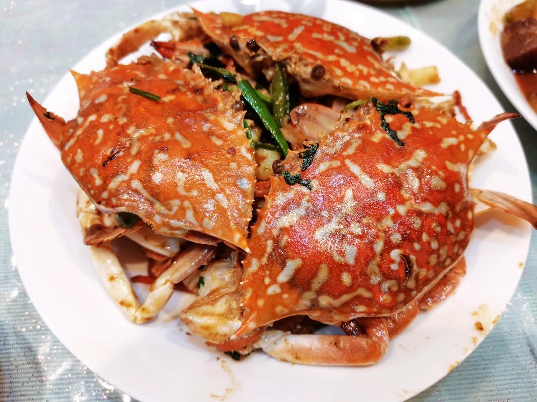 姜葱炒花蟹