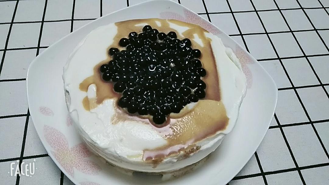 黑糖珍珠奶盖芝士蛋糕——松下微蒸烤箱DS59J