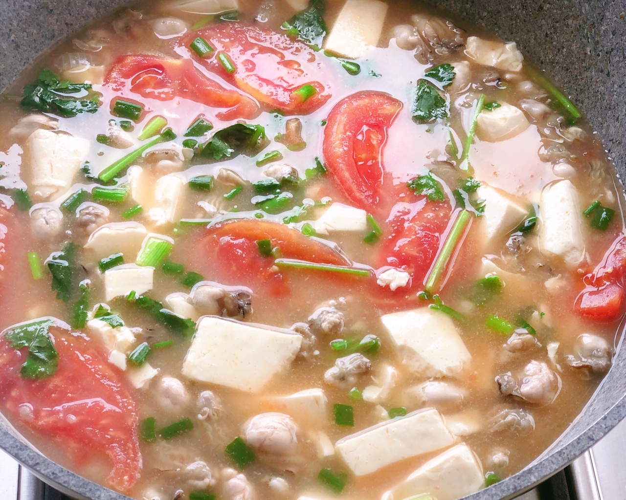 番茄海蛎豆腐汤的做法