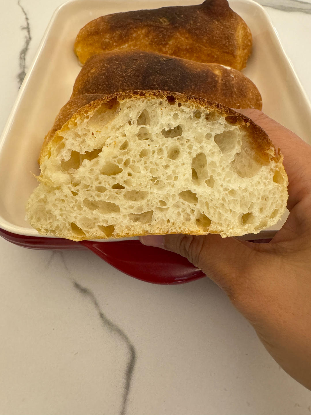 零机器免揉|徒手做出漂亮大气孔欧包|恰巴塔Ciabatta