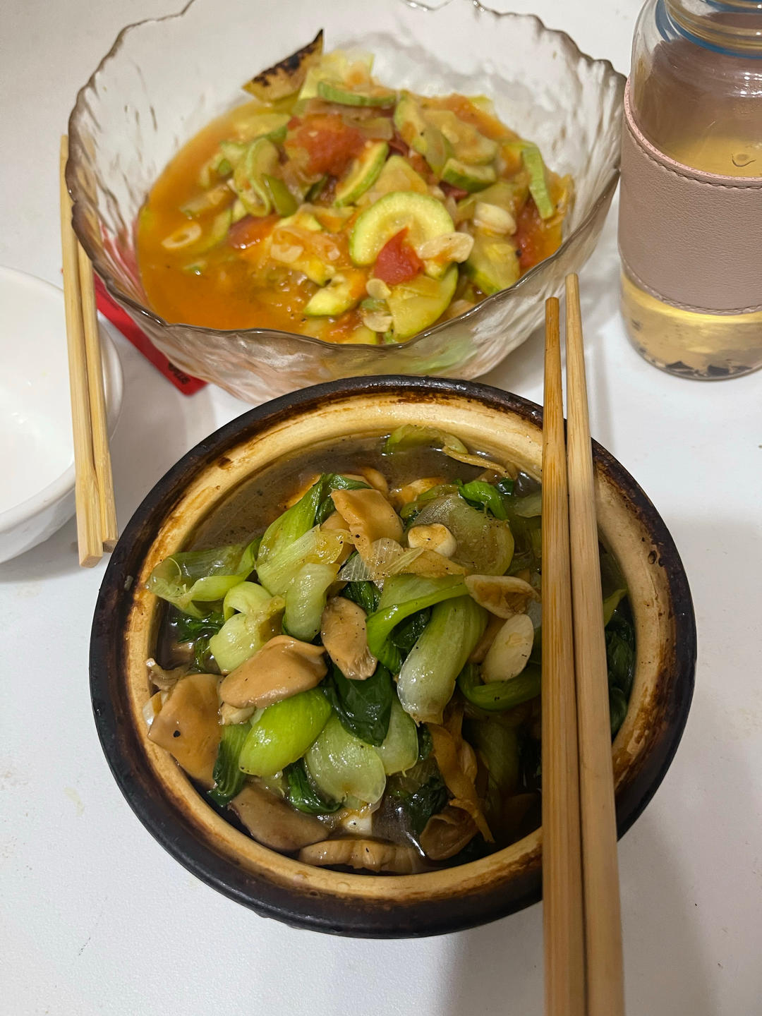 杏鲍菇炒小油菜
