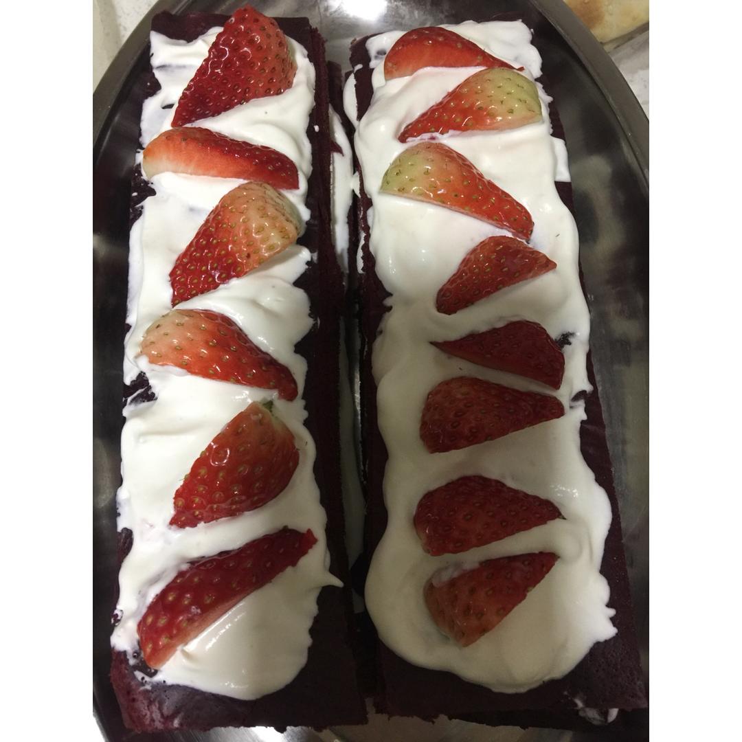 红丝绒蛋糕卷（完美毛巾底）