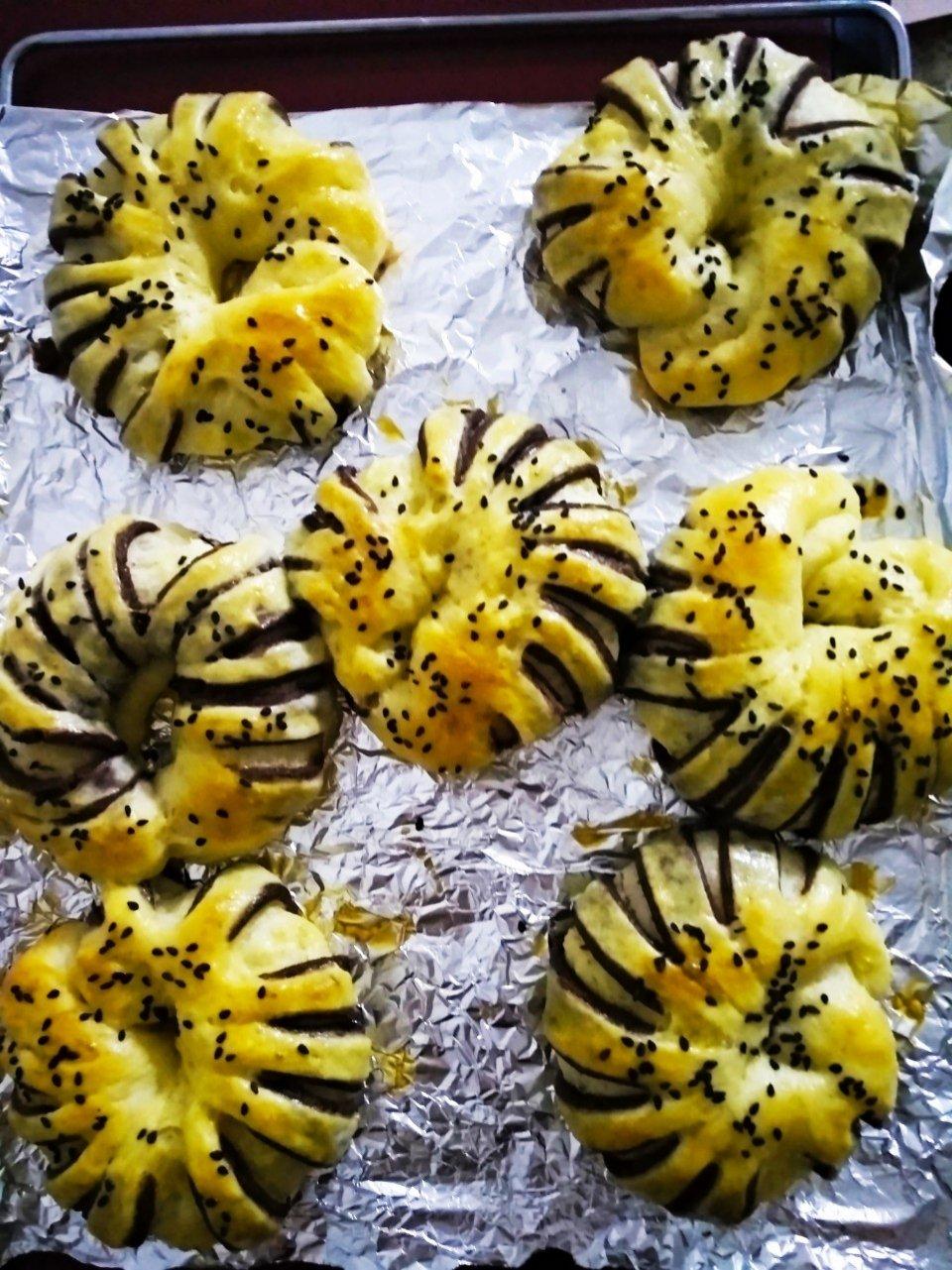 椰子油红豆沙面包卷