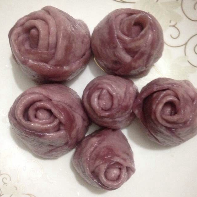 紫薯玫瑰馒头