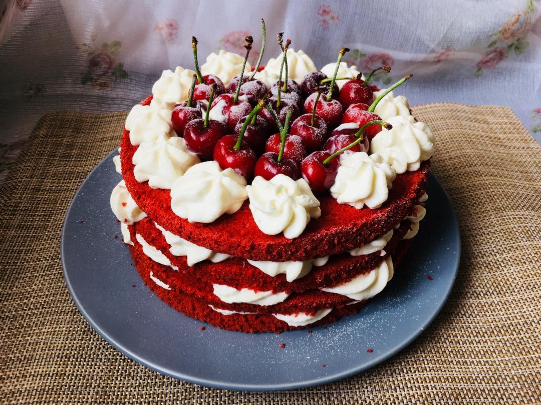 人生最美是回味做的8寸红丝绒蛋糕