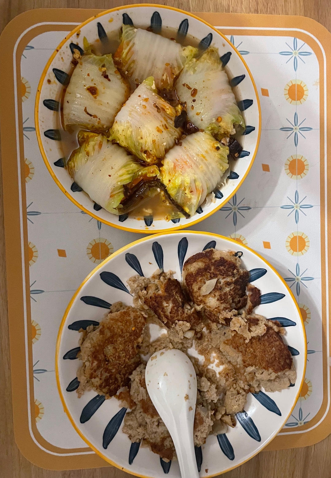 好吃不胖❗️巨简单，有福有财豆腐鸡蛋白菜卷～