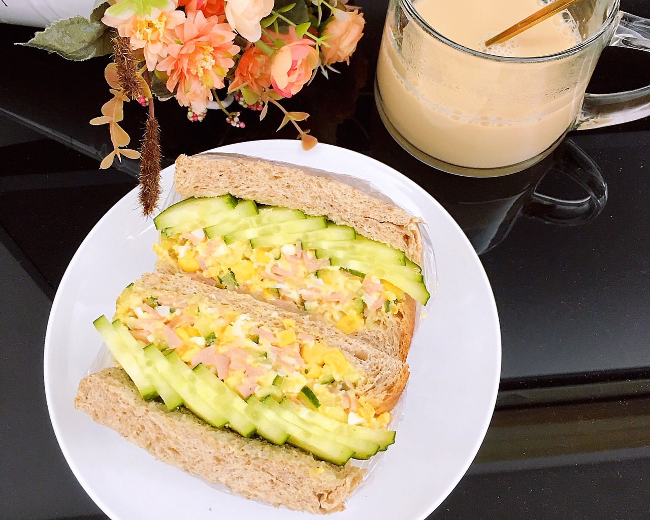 （我的减脂早餐23💕）轻食•『青瓜鸡蛋沙拉三明治』的做法 步骤10