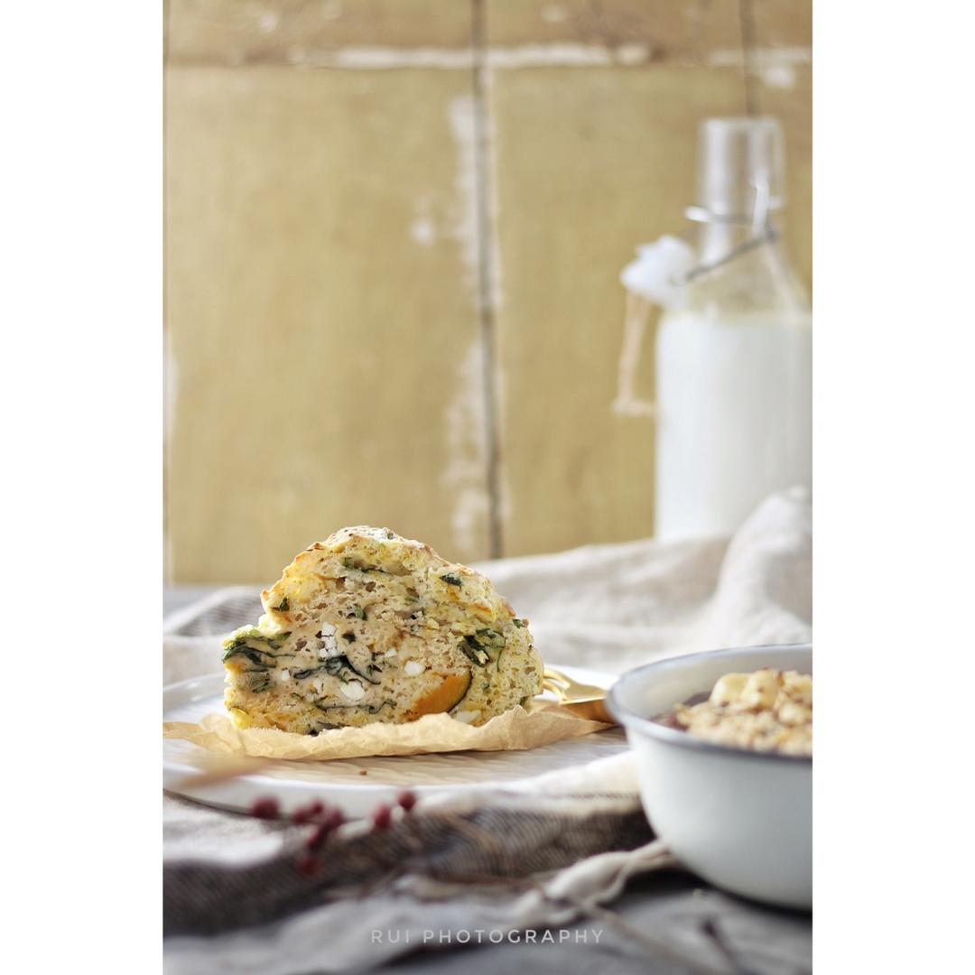 菠菜南瓜奶酪丹波面包丨健康·烘焙
