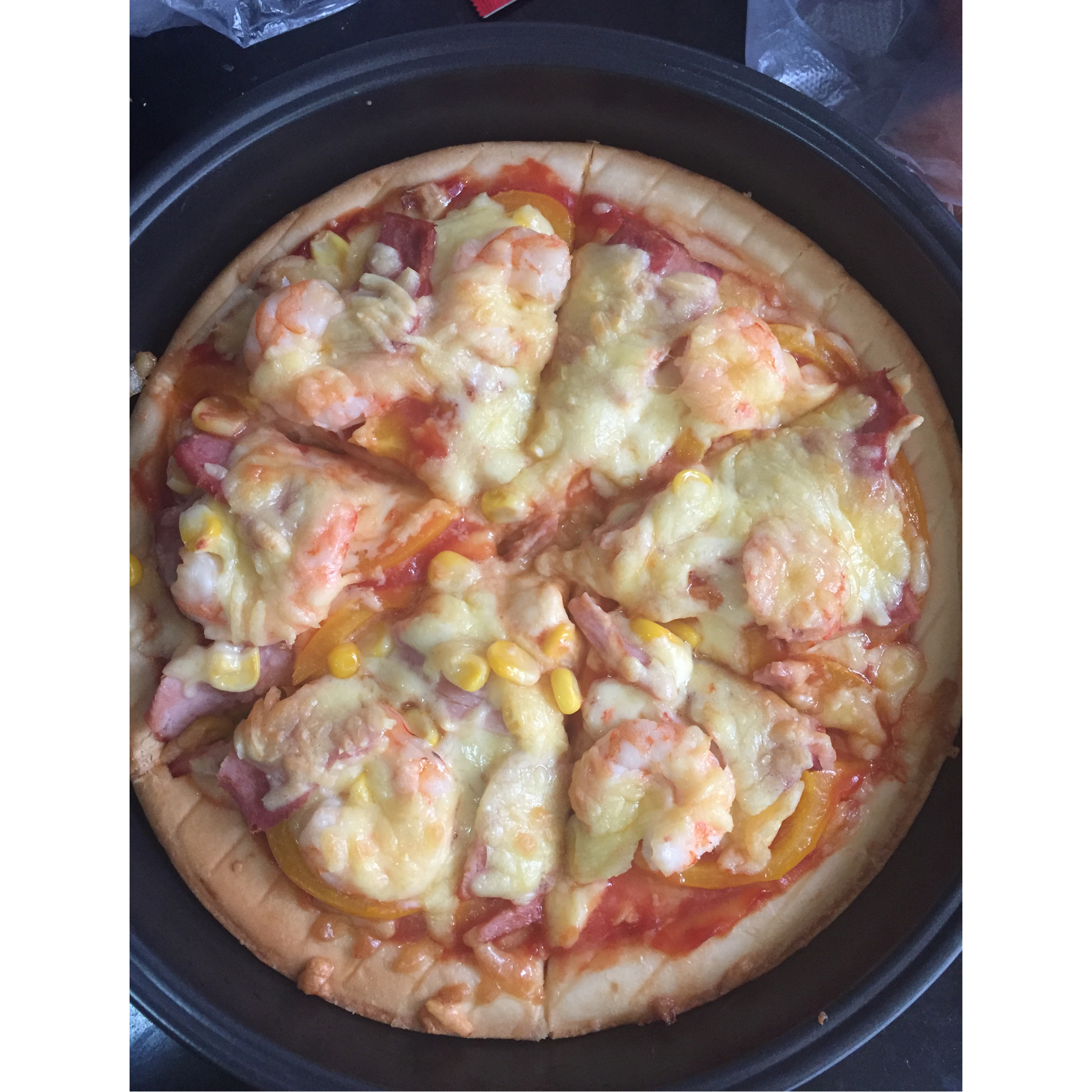 鲜虾培根薄披萨—海氏烤箱定制