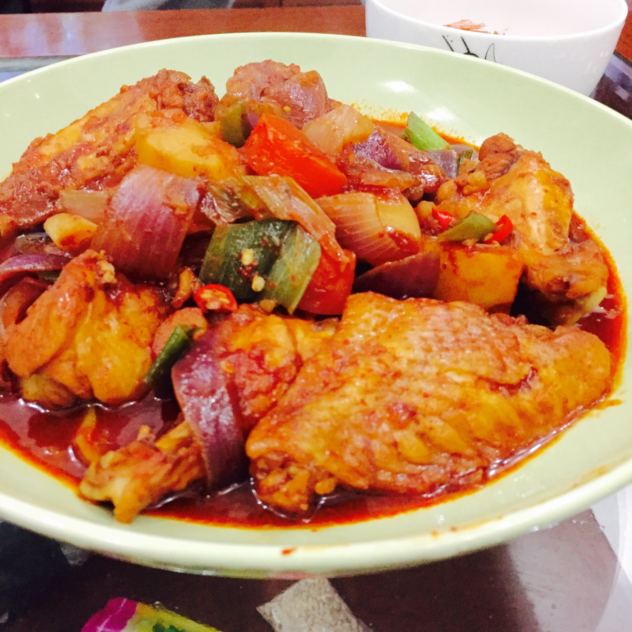 韩国料理——炖辣鸡翅(닭도리탕)