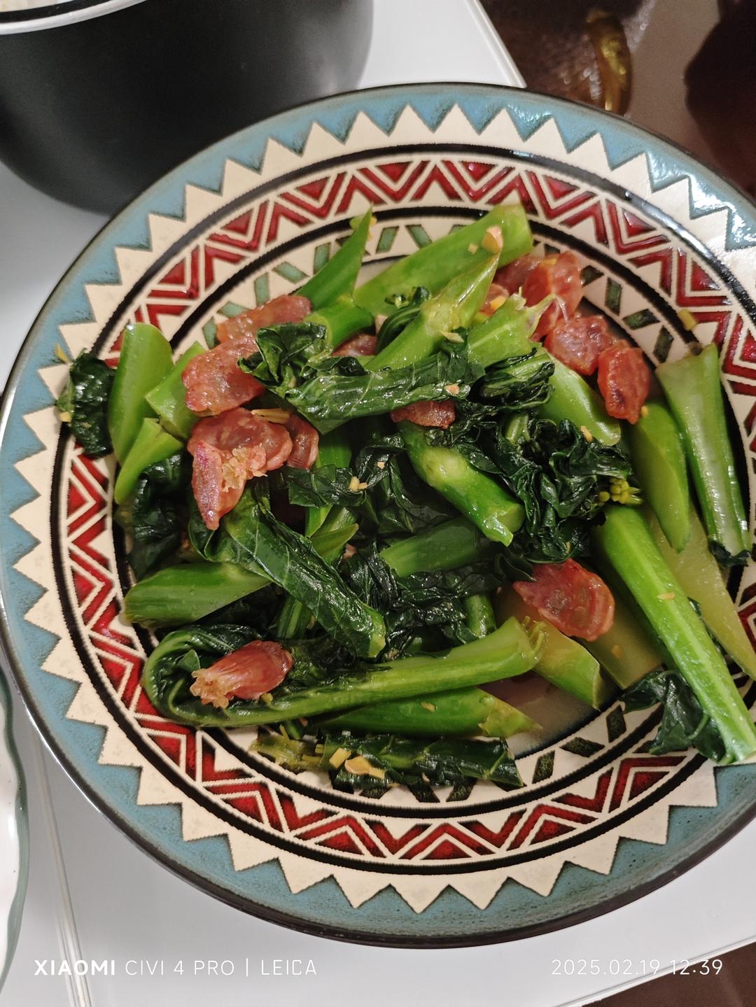 芥兰炒腊肠