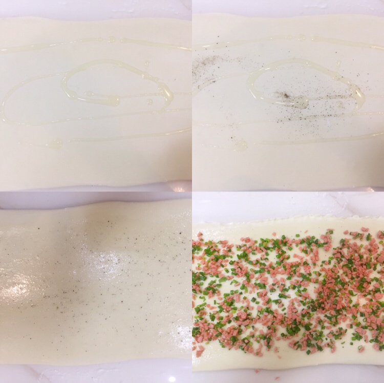 花卷 葱花火腿卷 香软可口(‼️一次发酵法 内附三种花卷整形做法)的做法 步骤4