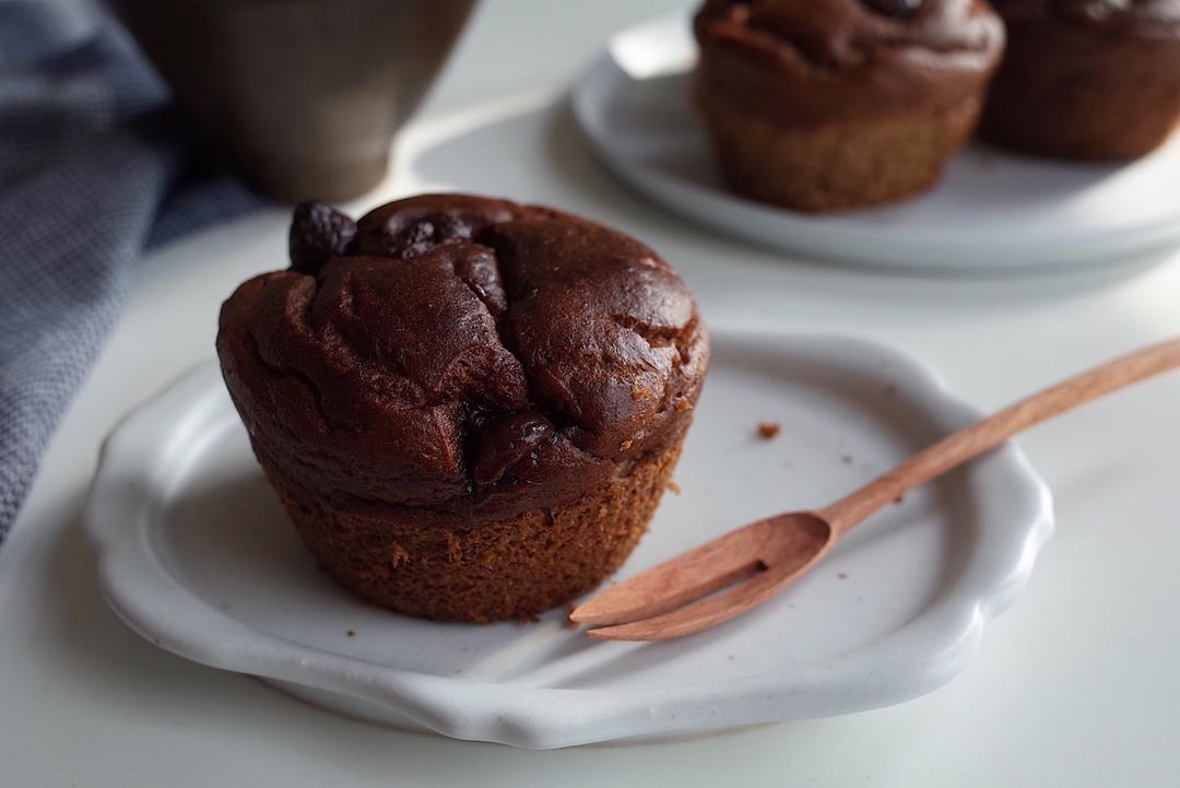vegan recipe-快手好吃的花生酱香蕉muffins