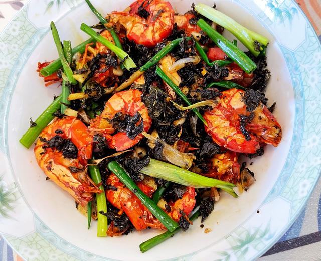 不经油炸的茶叶虾的做法