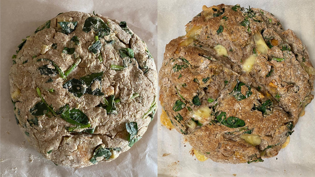 菠菜南瓜奶酪丹波面包丨健康·烘焙