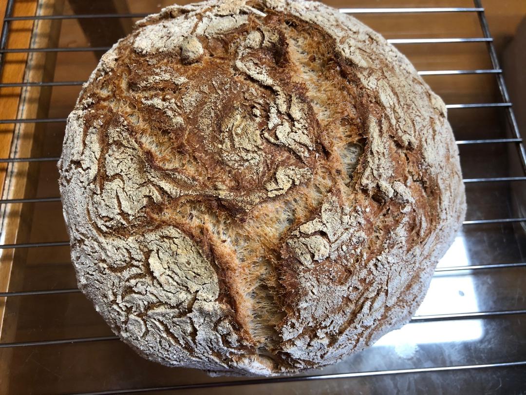 法式全麦乡村面包(铸铁锅)