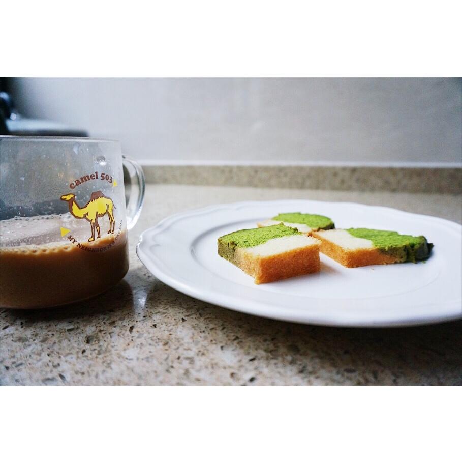 香草&抹茶双拼磅蛋糕（白菜磅）