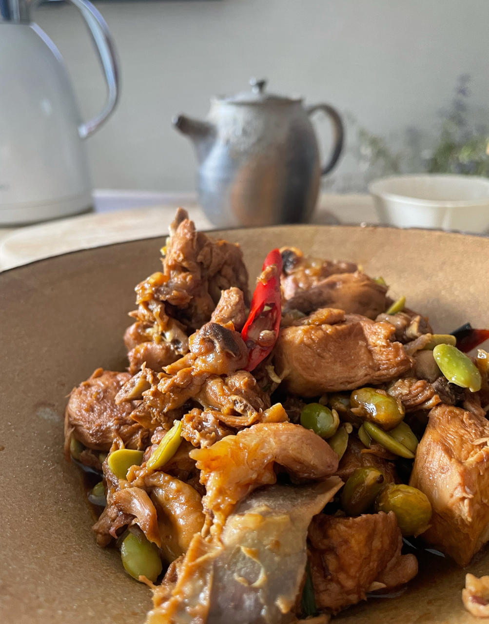 毛豆烧鸡