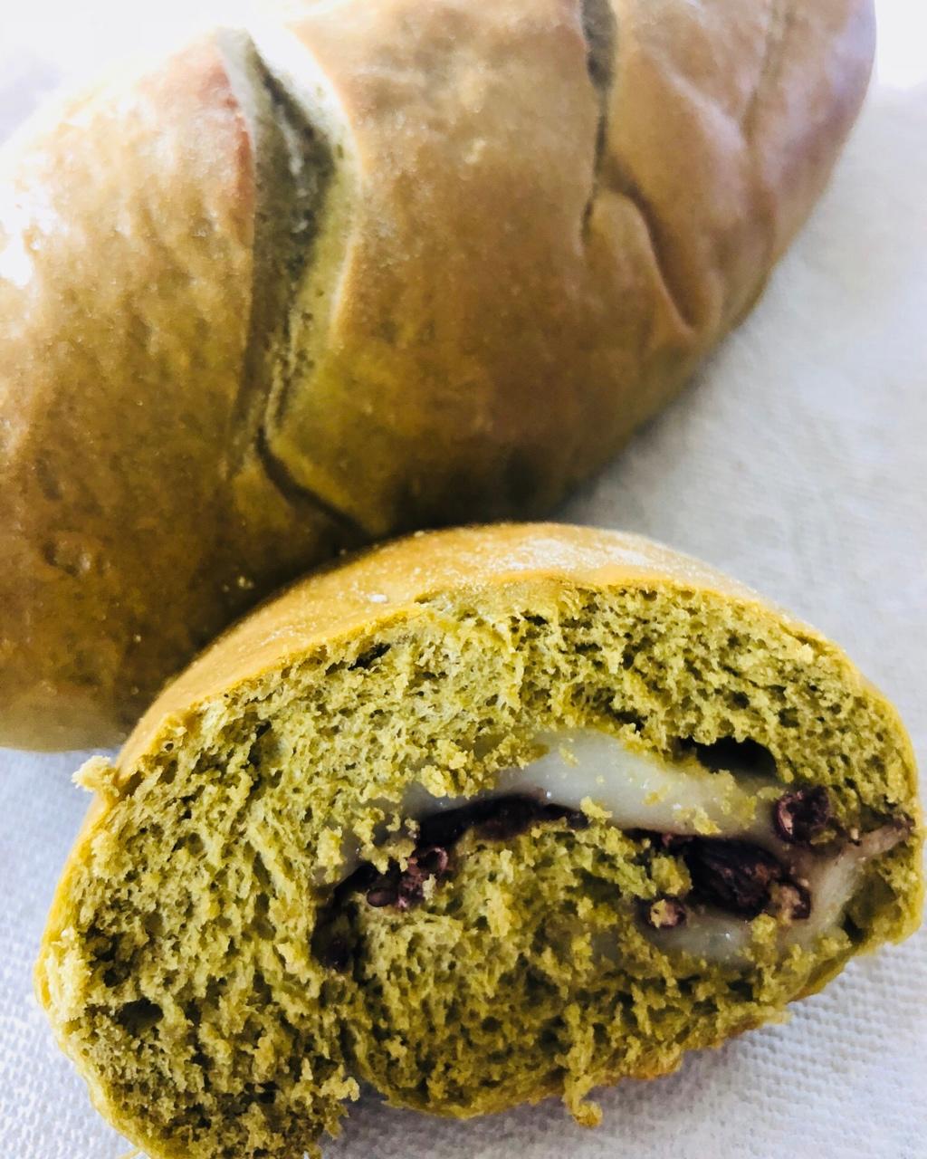 抹茶麻薯红豆软欧包