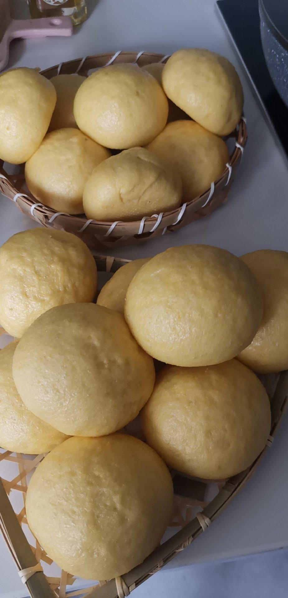 蜜仔嘛嘛做的奶香玉米面馒头(一次发酵)